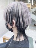ウルフレイヤー　ウルフカット　ジェンダーレスツートンカラー