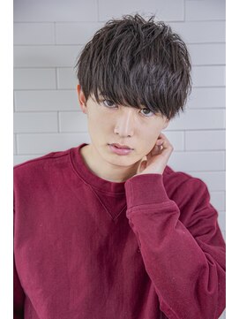 シティ(CITY) 【men`s】フェザーパーマグレー刈り上げショートブルーカラー