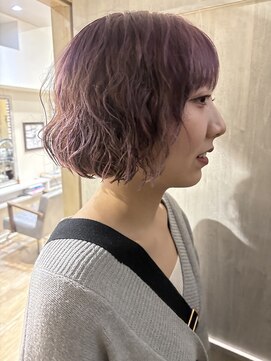 ヘアーデザイン シュシュ(hair design Chou Chou by Yone) ブリーチカラー/ラベンダー/天神パーマ/コテ巻き風パーマ