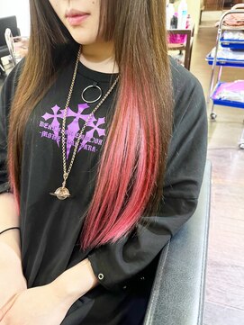 ルーツアイリー 心斎橋(ROOTS IRIE) 10代20代30代シールエクステロングインナーカラーピンク韓国ヘア