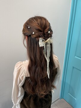 ラック 本厚木店(LUCK) ヘアアレンジ/ハーフアップ/リボンアレンジ/結婚式参列