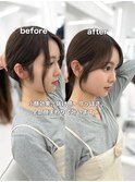 韓国ヘア 2wayバング  レイヤーカット くびれヘア  顔周り