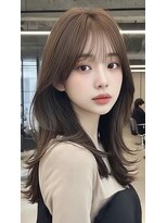 レス(Les.)&nbsp;ミディアムレイヤーバタフライカットハッシュカットダークグレー