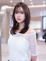 ハバナ 新宿(HAVANA)&nbsp;ミディアムレイヤーカットx大人ガーリー前髪顔周りレイヤー