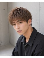 MEN's Baguz MEN'Sカット/ MEN'Sパーマ/ MEN'Sカラー 韓国風ブラウン束感メンズマッシュレイヤーショートヘアスタイル