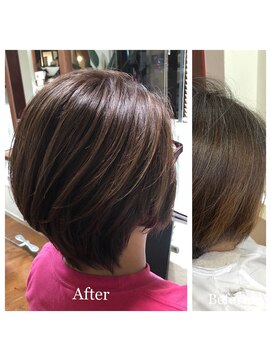 フラワーズビィーオーディー(FLOWERS BOD) 明るい白髪染めにハイライト