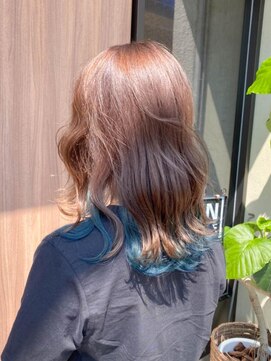 ユッカ エコル 塚口(YUCCA ekolu) ekolu/塚口/チラ見せカラー/インナーカラー/アクアブルー