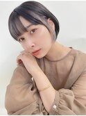 小顔に見える大人ショートボブ/インナーカラー