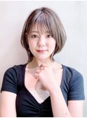 ミニショート_グレージュカラーボブウルフココアベージュ_8645