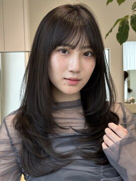 ノイカーム(noi Calm) 顔周りレイヤーカットグレージュカラーくびれボブベージュカラー