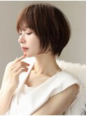 ショートボブ髪型30代40代50代前髪あり前髪なし面長丸顔【倉田】