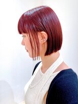 say.イメチェンチェリーレッドタッセルボブ美髪ワイドバング韓国