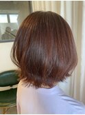 ピンクブラウン×ボブ