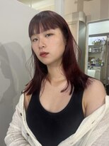 サロン ド ビカ(Salon de bika)&nbsp;ボルドーグロスカラー × ワンレンロブ