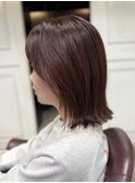 SOGAME /小顔/ボルドーカラー/暖色/ボブ/切りっぱなしボブ