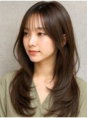 ナチュラルロング×大人レイヤー｜艶×抜け感の王道スタイルUP