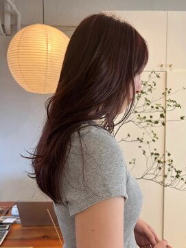 ライン(LINE) ブリーチなし/ピンクベージュ/髪質改善