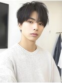 メンズビジネス 黒髪 デコ出し
