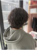 ハッシュカット/顔周りカット/ダークブラウン/シャギーカット