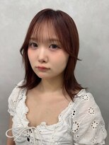 アルノー 博多口店(Arno)&nbsp;【Arno】シースルーミディアムボブ×ピンクブラウン