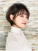 前髪あり/20代30代40代/ひし形レイヤーショートボブ/表参道