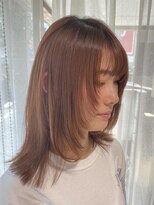 ネオリーブ チロル 横浜西口店(Neolive CiroL.)&nbsp;顔まわりレイヤーカット　大人可愛い　ウルフレイヤー