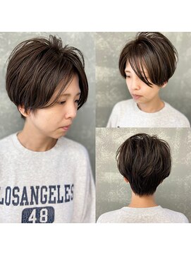 トゥージュ ベル(Toujours Belle) 垢抜けハンサムショート×ブリーチなしのグレージュカラー