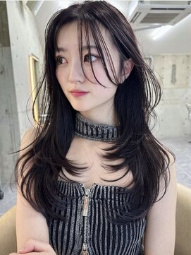 サイン 表参道(SIGN) 韓国ヘアーハッシュカットレイヤーカットグレージュブリーチ無し