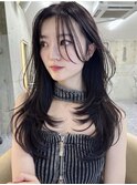 韓国ヘアーハッシュカットレイヤーカットグレージュブリーチ無し