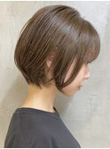 ショートカットくびれショート前下がりボブベージュカラー40代★
