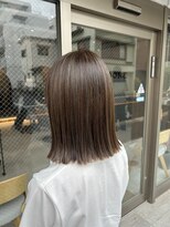 クム 横浜(qumu) 【qumu 横浜】ナチュラルハイライト×切りっぱなし ミディアム