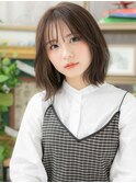 グレーベージュシースルーバング韓国風ロブh3上尾20代30代40代