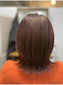くびれミディアムレイヤー／レッドブラウン高濃度水素カラー