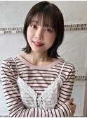 ☆大人可愛い 切りっぱなしボブ くびれボブ グレージュ 新宿