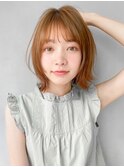 アプリコットオレンジくびれヘアハイライトカラー夏