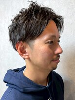 ディスイズバーバーフォース(THIS IS BARBER 4th)&nbsp;ナチュラルパーマ ツーブロック ショート 爽やか 30代