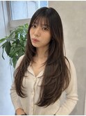 ブリーチなし透明感カラーグレージュケアカラーレイヤー