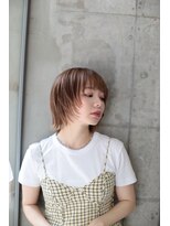 ピズムハク(PISM hak)&nbsp;レイヤーボブ/透け感カラー/ミルクティーベージュ/大人ショート
