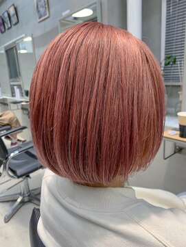 テトヘアー(teto hair) 薄いピンク、ピンクカラー、ピンクベージュ、フレンチボブ