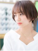 ★マットブラウン前下がりツヤ髪小顔ミニボブ20代30代40代★8