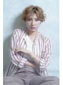 ペールベージュセクションカラーグラデーションカラー外ハネボブ