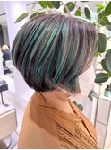 ダークグレーで白髪ぼかし アンブレラカラー 40代50代60代