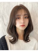 韓国風薄め前髪くびれミディアム