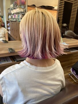 ブレス バイ ファースト 大和吉岡店(Breath by first) ピンク、パープル×外ハネインナーカラー【stylist西條】