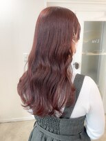 ホワイトグレージュミニウルフデジタルパーマチェリーブラウン
