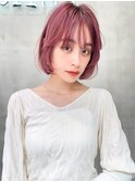 ACE横浜　クリアピンク×似合わせボブ