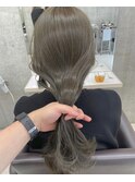 ブリーチなしダブルカラーでオリーブグレージュ