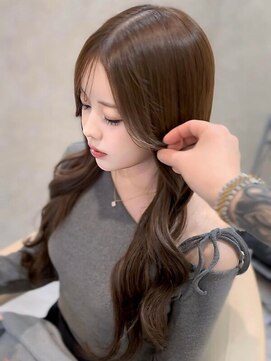 アンククロス 青山店(ANKH CROSS) 上品大人ブラウン/カラー、エクステ40枚、エクステ染め