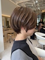 ソワネ 表参道(soigne)&nbsp;表参道髪質改善カラーウルフショートカットベージュアッシュ40代