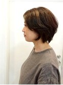 大人ショート/小顔カット/白髪ぼかしハイライト #武蔵小山美容室